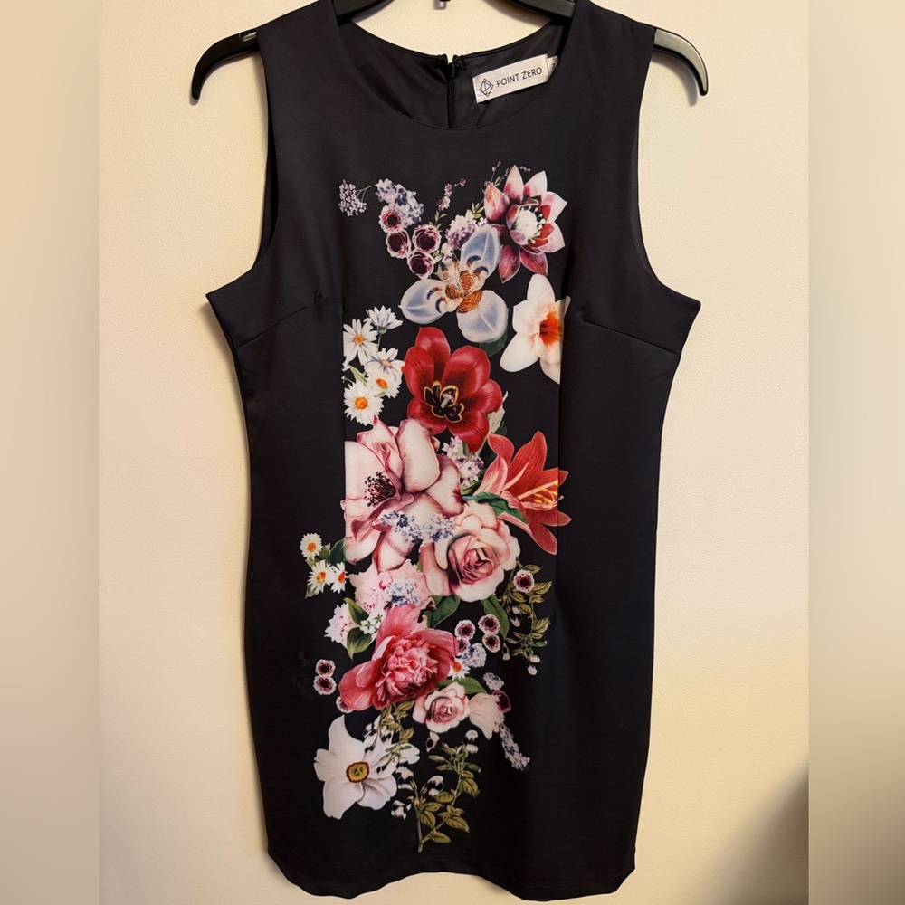 Point Zero Black Floral Midi Dress